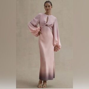 Significant Other Demi Backless Pink Long Sleeve Column Dress SZ 12 EC NWOT